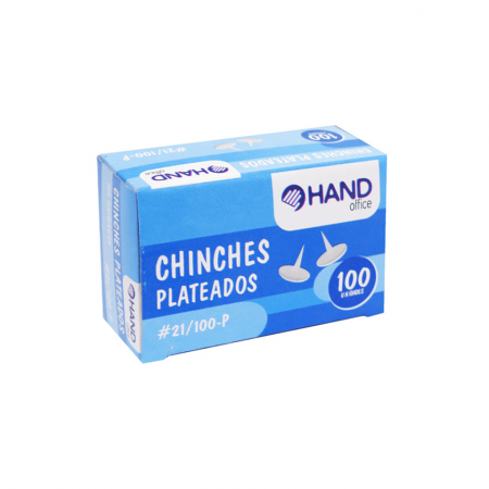 Chinches Hand Plateados Caja de 100 Unidades
