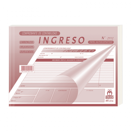 Formulario Buho Comprobante de Ingreso 50 Hojas