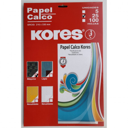 Papel Calco Kores Film Oficio 25 Hojas