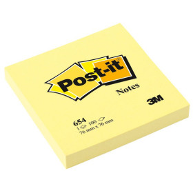 Nota Adhesiva 3M Post-It 654 Amarillo 100 Hojas