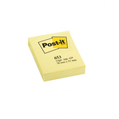 Notas Adhesivas 3M Post-It 653 Amarillo Canario