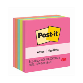 Nota Adhesiva 3M Post-It Cubo Neón 5 Colores 76x76 mm 500 Hojas