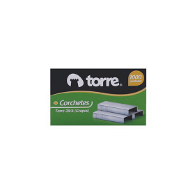 Corchetes Torre 25 Hojas 26/6 Caja de 1000 Unidades
