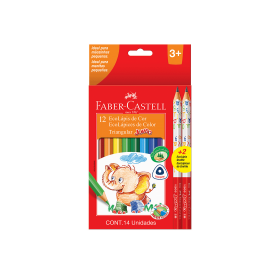 Set de Lápices de Colores Faber-Castell Triangular Ecolápices Jumbo 12 Colores