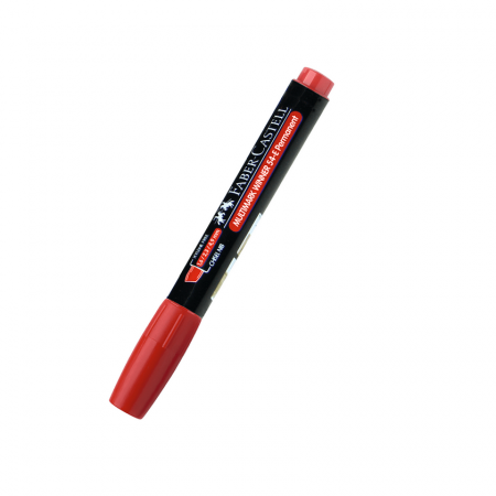 Marcador Permanente Faber Castell 54 Punta Biselada Rojo