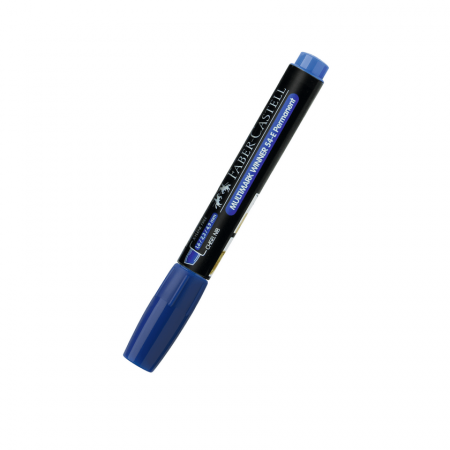 Marcador Permanente Faber Castell 54 Punta Biselada Azul