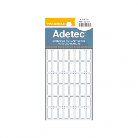 Etiqueta Autoadhesiva Adetec Rectangular 2 cm 0.8 cm Blanco