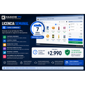 Kaleuche TPV – Licencia Semanal (7 días)