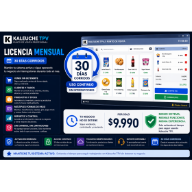 Kaleuche TPV – Licencia Mensual (30 días)