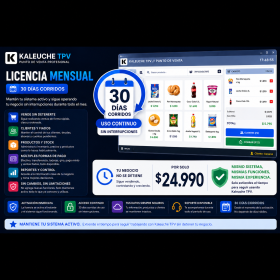 Kaleuche TPV – Licencia Mensual (30 días)