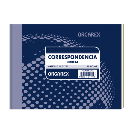 Libreta de Correspondencia Orgarex Nro 21705 50 Hojas