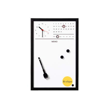 Planificador Magnético Bisilque con Reloj y Marco de Madera 30X45 Negro