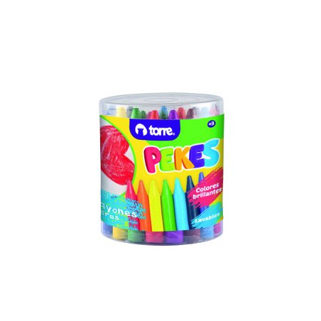 Lápiz Cera Torre Jumbo Pekes 24 Colores