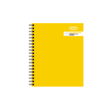 Cuaderno Universitario Artel Liso M7 Tapa Dura Espiral Doble 100 Hojas
