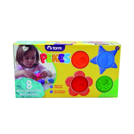 Masa para Modelar Torre Pekes Set 8 Colores Surtidos 75 Gr
