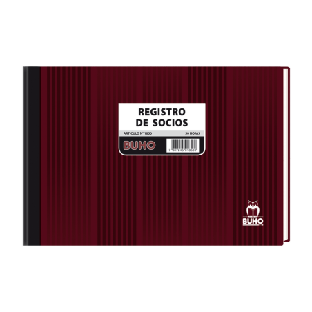 Libro de Registro Buho Socios Nro1850 50 Hojas