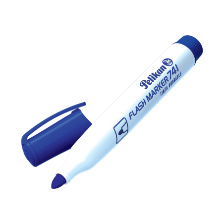 Plumón Pizarra Pelikan 741 Punta Redonda Azul