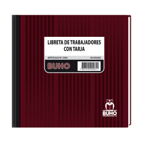 Libreta de Apuntes Buho Trabajadores con Tarja Nro 2581 50 Hojas