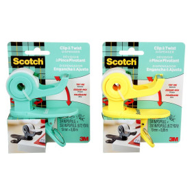 Dispensador de Cinta Mágica 3M Scotch Clip&Twist Colores Surtidos