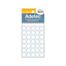 Etiqueta Autoadhesiva Adetec Circular 1.5 cm Blanco